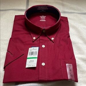 Dockers Burgandy Men's Short Sleeve Dress Shirt Size Large